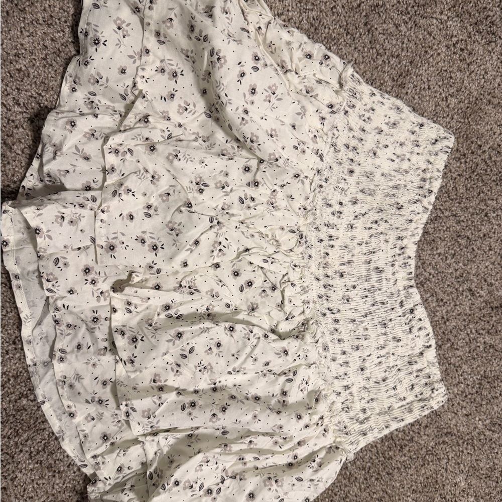 Floral White Skirt